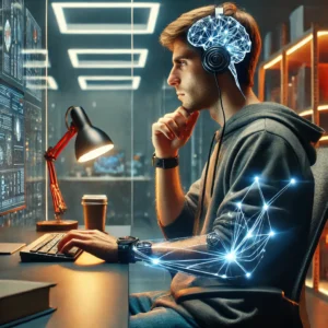 DALL·E-2025-03-19-10.34.58-Um-homem-tetraplegico-controlando-um-computador-apenas-com-o-pensamento-usando-um-chip-cerebral-da-Neuralink.-A-cena-mostra-ele-sentado-confortavelme-300x300 Como está o primeiro paciente da Neuralink após 6 meses?