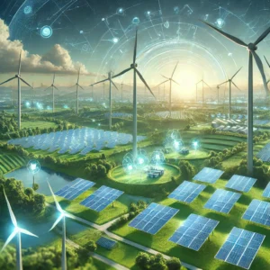 DALL·E-2025-03-15-09.36.58-A-futuristic-landscape-featuring-renewable-energy-sources-including-large-solar-panel-farms-and-wind-turbines-generating-electricity.-The-image-shoul-300x300 A Revolução das Energias Renováveis: Como o Sol e o Vento estão Moldando o Futuro